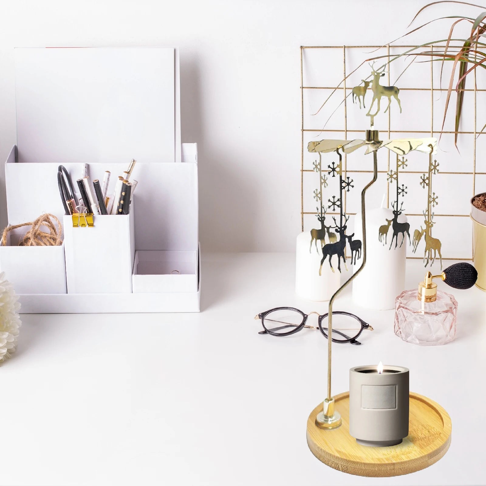 Rotating Candle Holder – Heat Spin Carousel Decoration