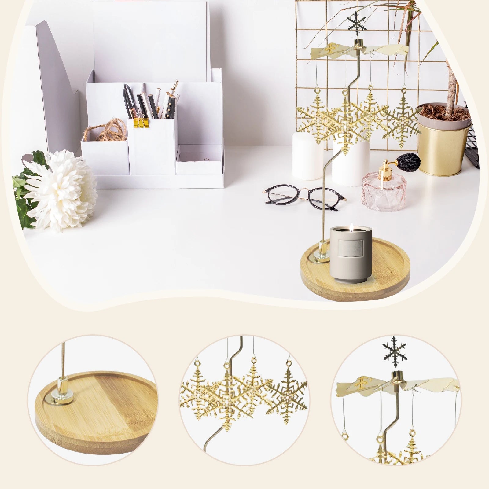 Rotating Candle Holder – Heat Spin Carousel Decoration