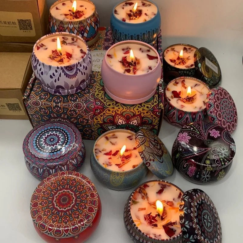 Vintage Scented Candles in Decorative Tin