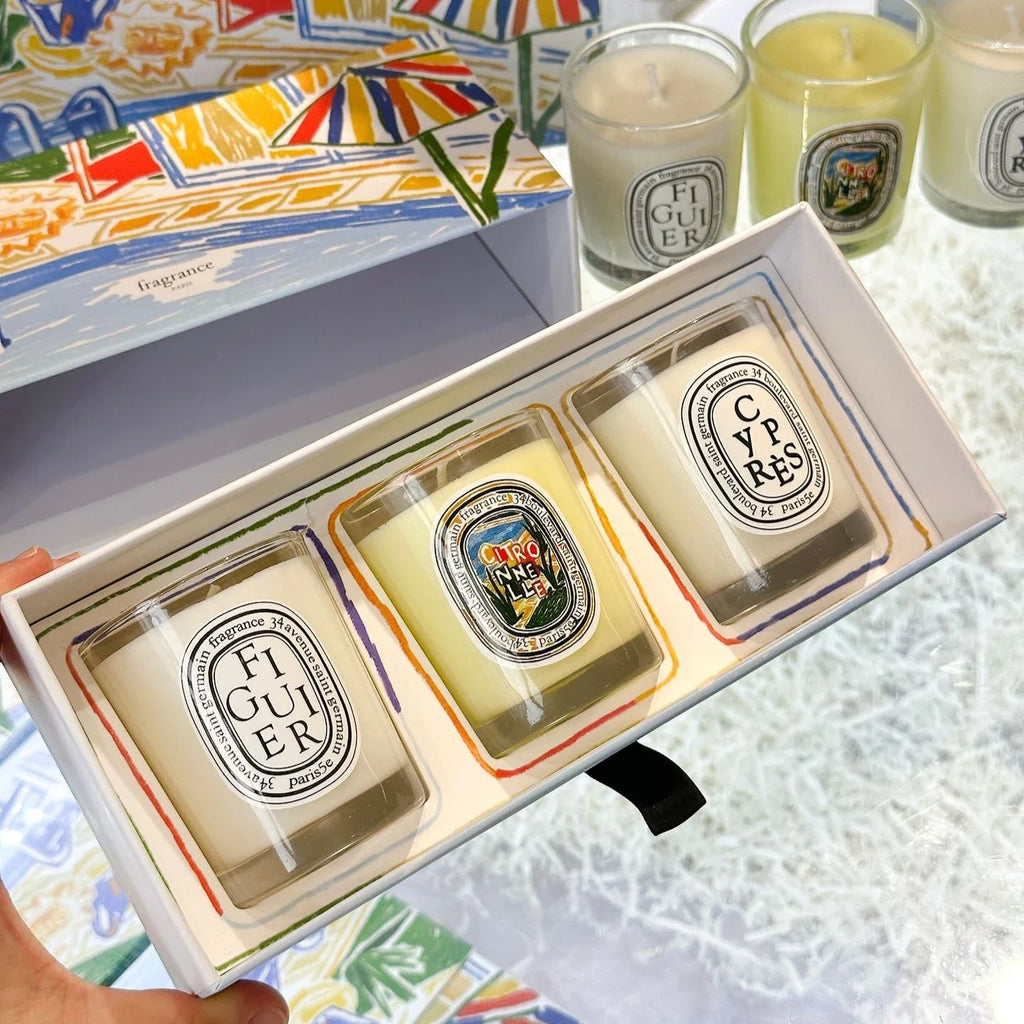 Diptyque Candle Trio 70 g – Figuier • Cyprès • Citronnelle