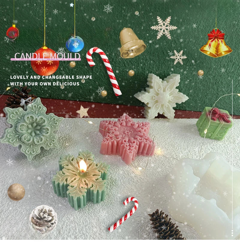 Silicone Candle Mold – Snowflake - Christmas Tree – Gingerbread Man