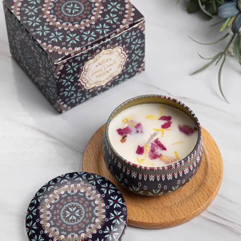 Vintage Scented Candles in Decorative Tin