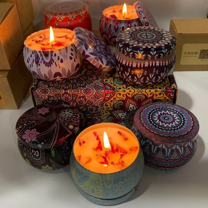 Vintage Scented Candles in Decorative Tin