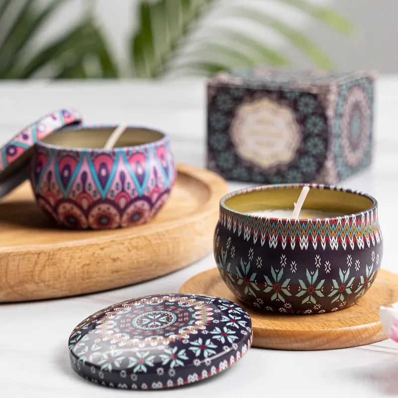 Vintage Scented Candles in Decorative Tin
