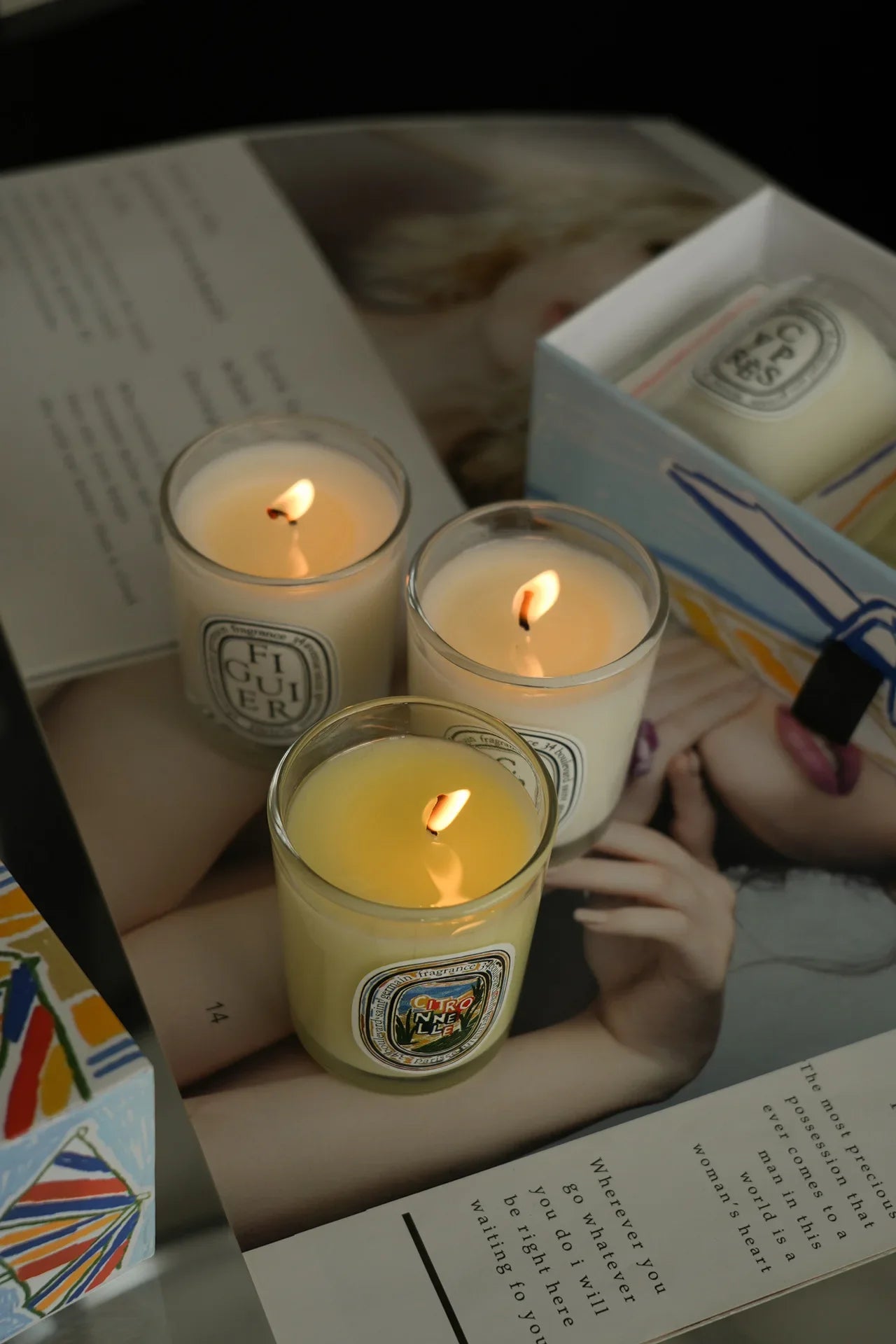 Diptyque Candle Trio 70 g – Figuier • Cyprès • Citronnelle